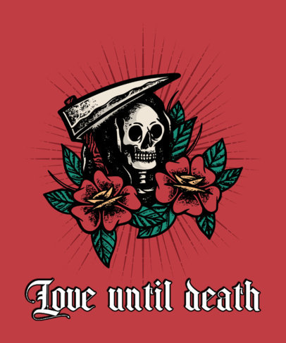 T-Shirt Design Maker with a Tattoo-Styled Grim Reaper Illustration