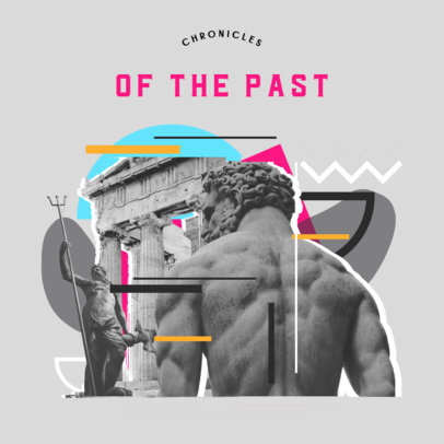 History Podcast Cover Maker Featuring a Contemporary Collage Design 4411E