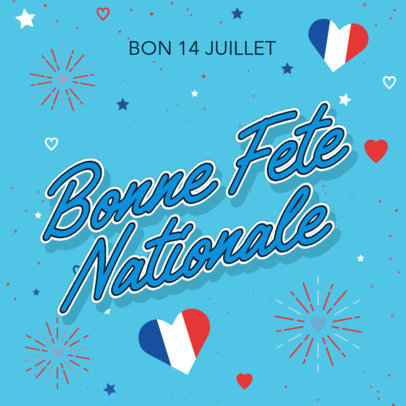 Instagram Post Generator with a Quote About Bastille Day 3771f