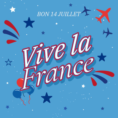 Patriotic Instagram Post Creator for a French Holiday 3771g