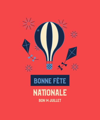 Bastille Day-Inspired T-Shirt Design Maker with a Festive Graphic