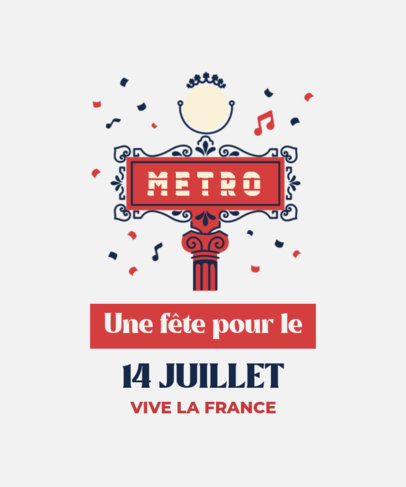 Bastille Day-Themed T-Shirt Design Creator with a French Quote
