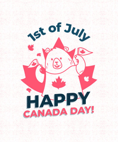 T-Shirt Design Generator for Canada Day Featuring a Happy Bear with Maple Leaves 3775h