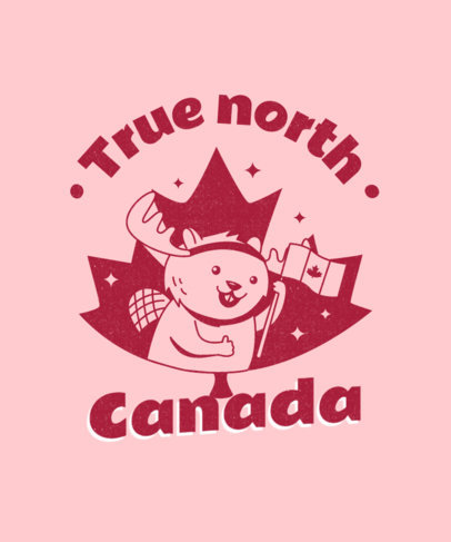 Canada Day T-Shirt Design Creator Featuring a Beaver on a Maple Leaf 3775g