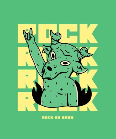 T-Shirt Design Creator Featuring a Rockstar Baphomet Cartoon