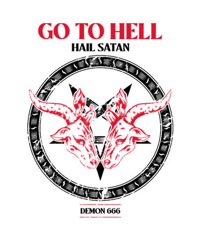 T-Shirt Design Maker Featuring a Baphomet Graphic and a Pentagram