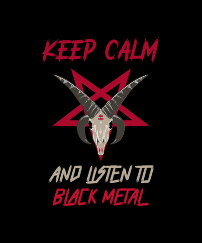 T-Shirt Design Creator Featuring an Illustrated Baphomet Head on a Pentagram