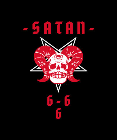 T-Shirt Design Featuring Illustrated Satanic Graphics