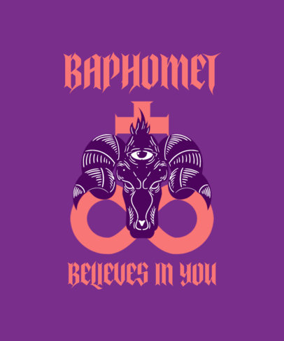 T-Shirt Design Template with a Baphomet-Themed Quote