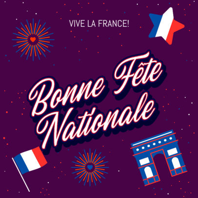 Patriotic Instagram Post Maker a French National Holiday 3771a