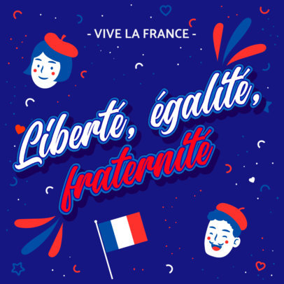 Festive Instagram Post Maker for the National Day of France 3771e
