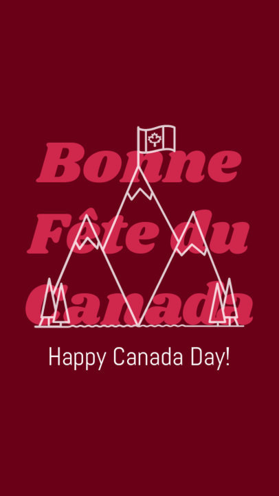 Instagram Story Maker With a Happy Canada Day Message 