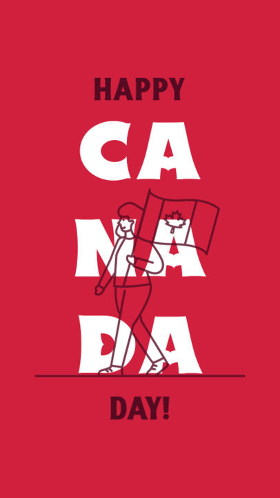 Instagram Story Template With Canada Day-Themed Graphics and Quotes 