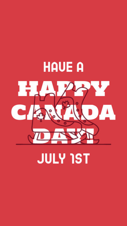 Canada Day-Themed Instagram Story Generator Featuring Single Line Graphics 3779h