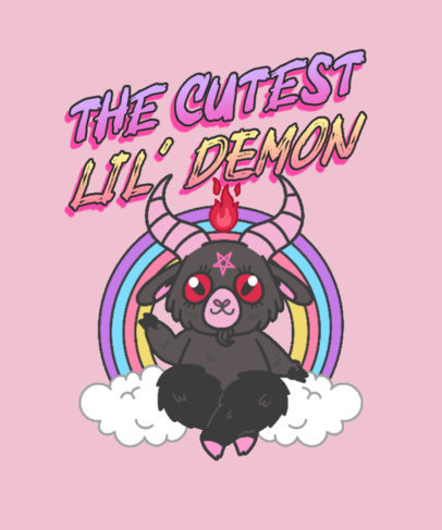 Quote T-Shirt Design Generator Featuring a Cute Illustration of Satan
