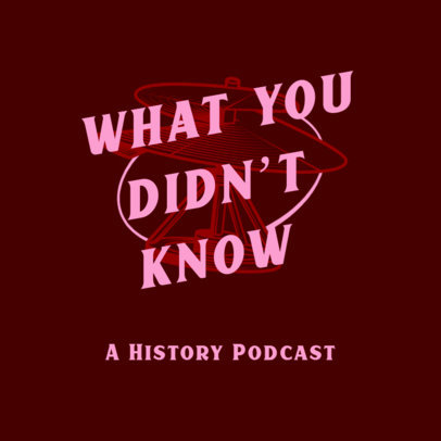 Podcast Cover Design Template for a History-Themed Show