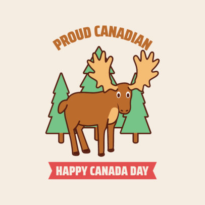Instagram Post Generator Featuring a Moose for Canada Day