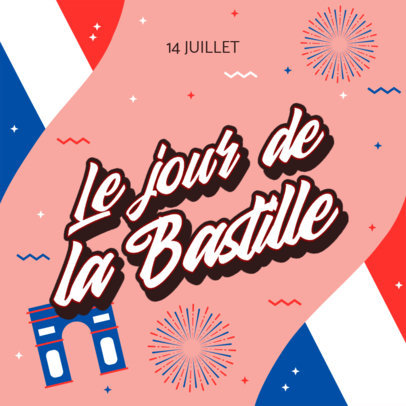 Instagram Post Maker to Celebrate Bastille Day 3771h