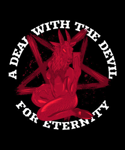 T-Shirt Design Template with a Dark Illustration of Baphomet