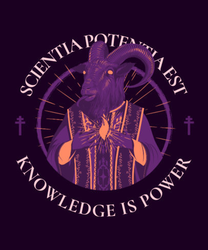 T-Shirt Design Generator Featuring a Baphomet Illustration