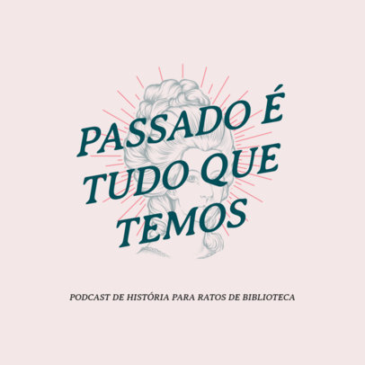 Portuguese Podcast Cover Maker for a History Show