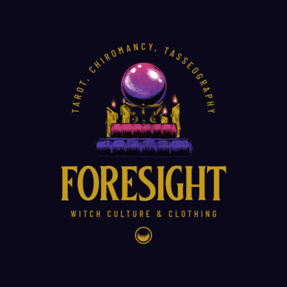 Esoteric Logo Generator for a Clothing Store Featuring a Crystal Ball Illustration 