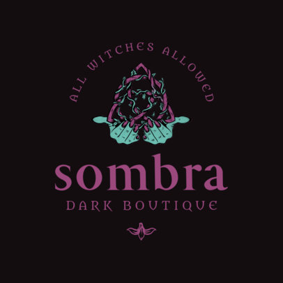 Apparel Boutique Logo Template With Witchcraft Themed Illustrations 