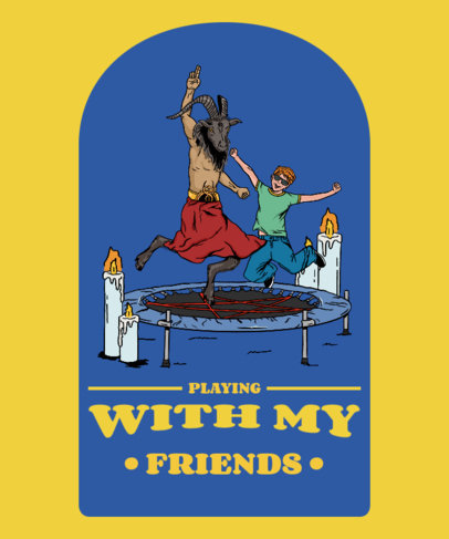 Vintage T-Shirt Design Creator Featuring a Graphic with a Playful Demon 3763b