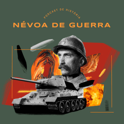 History Podcast Cover Maker for a World's War Breakdown Episode 4411h