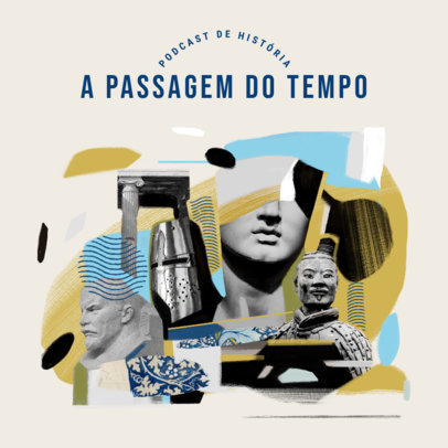 History Podcast Cover Template for a Chronological Events Breakdown 4411k