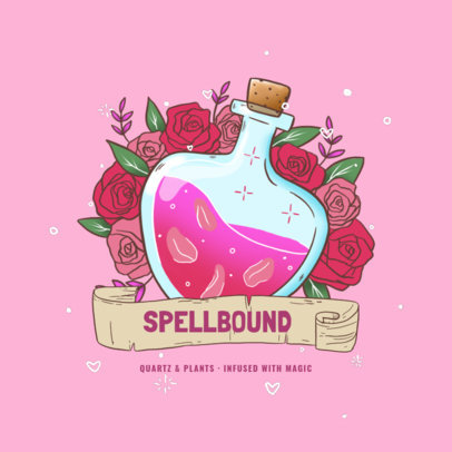 Logo Template for an Esoteric Store with a Lovely Floral Graphic