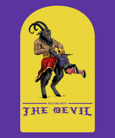 T-Shirt Design Generator with a Funny Graphic of the Devil Playing with a Girl 3763c