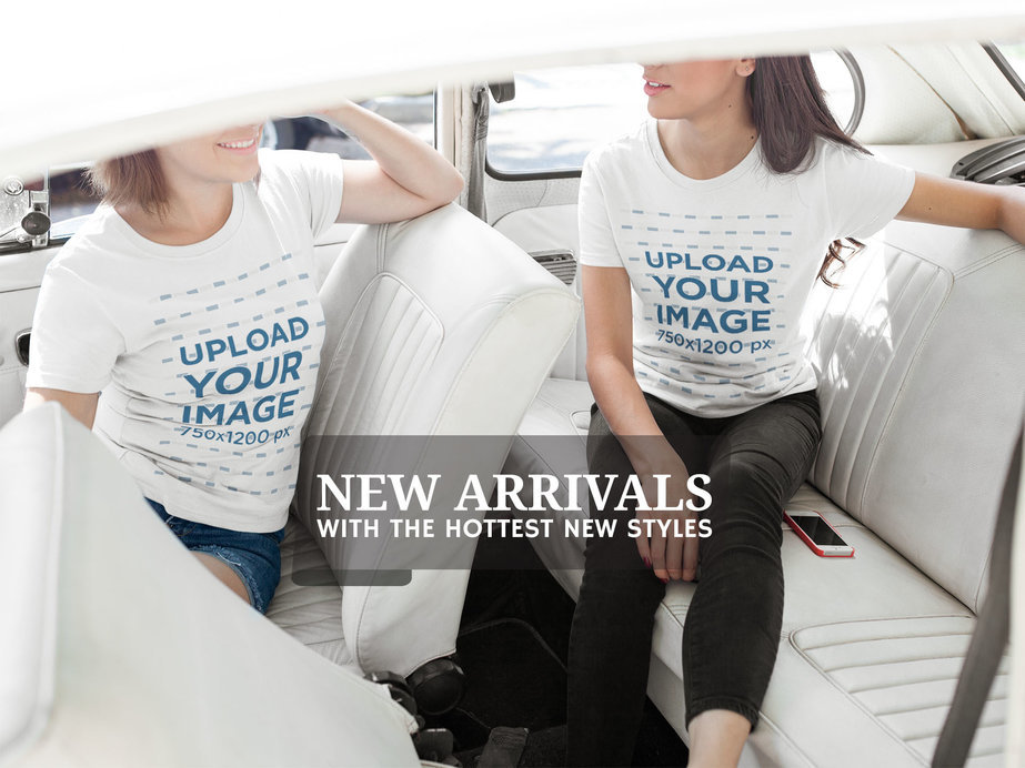 Facebook Ad - Women Waiting Inside a Car Wearing Round Neck Tees