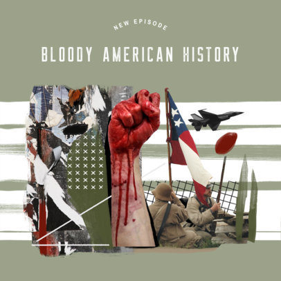 History Podcast Cover Maker for an America's Chronological War Narration 4411l