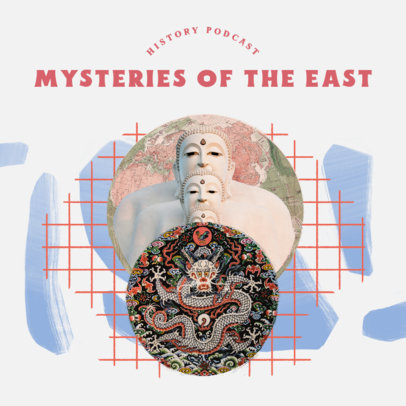 History Podcast Cover Creator for a Mysteries of the East Episode 4411m