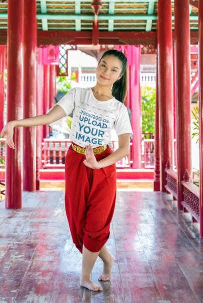 T-Shirt Mockup Featuring a Woman Dancing M9893-r-el2