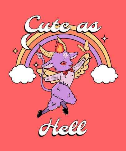 T-Shirt Design Maker with a Kawaii Illustration of Satan