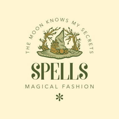 Fashion Logo Generator Featuring a Witch Hat Clipart 