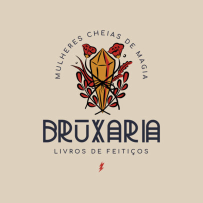 Esoteric Logo Maker for a Bookstore Featuring a Magic Crystal Graphic 