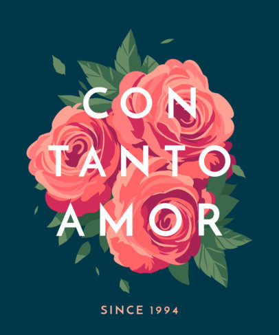 Illustrated T-Shirt Design Generator Featuring Roses and Quotes