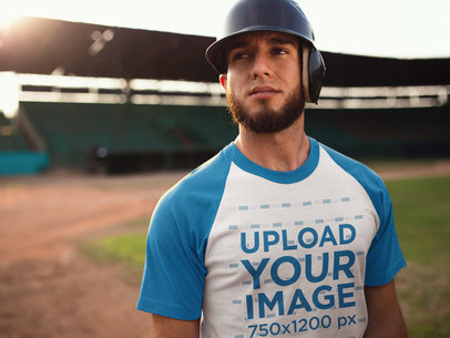 Custom Baseball Uniform Builder - Young Man Inside Empty Field