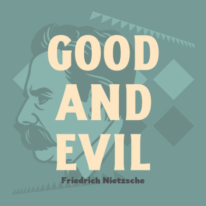 Philosophy Podcast Cover Maker with an Illustration of Nietzsche 4417o