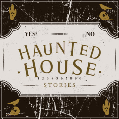 Ouija-Themed Podcast Cover Design Template for a Horror Show 4427