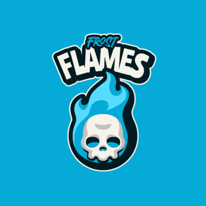 Cartoonish Logo Maker for Gamers Featuring a Skull and Flame Graphics 
