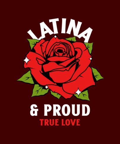 T-Shirt Design Template Featuring Roses and Quotes