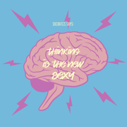 Podcast Cover Template With a Philosophy Theme and a Brain Graphic 