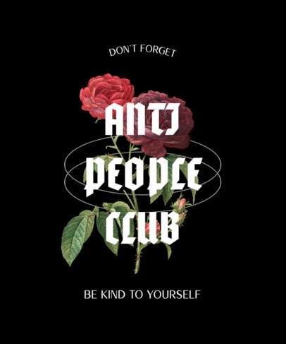 Quote T-Shirt Design Generator With Illustrated Roses 