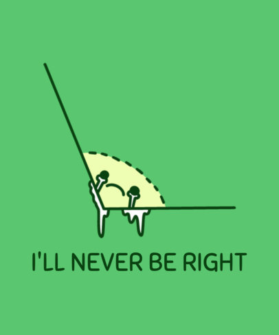Humorous T-Shirt Design Template Featuring a Math Pun 