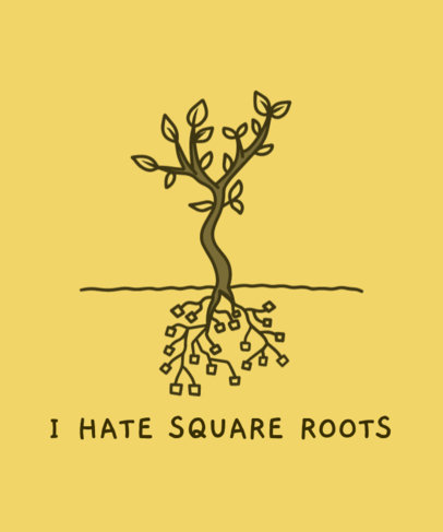 Illustrated T-Shirt Design Maker Featuring a Math Joke 