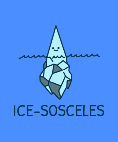 Funny T-Shirt Design Template Featuring a Cute Iceberg Graphic